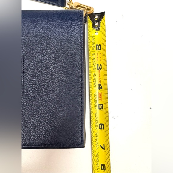 Tory Burch Harper Dark Navy Blue Embossed Crossbody - Picture 13 of 14